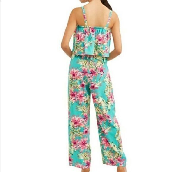 Super cute Floral Print Jumpsuit, Spring, Lightweight, Elastic Wais - Picture 3 of 9